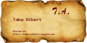 Taba Albert névjegykártya